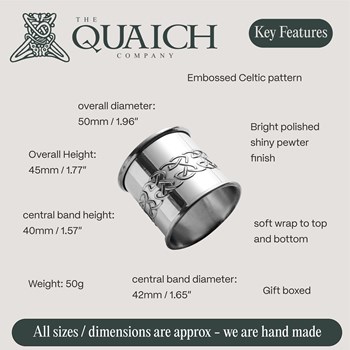 Embossed Celtic Pewter Napkin Ring