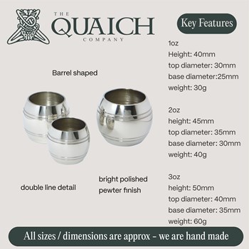 Set Of Three Pewter Barrel Measures