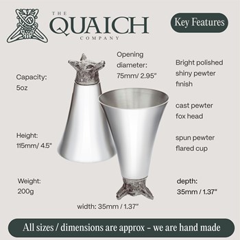Fox Head 5oz Pewter Jigger Cup