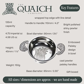 Paisley Small Pewter Quaich