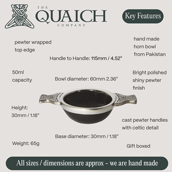 Horn And Pewter Small Quaich