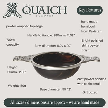 Horn And Pewter Large Quaich