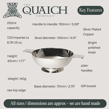 Silver Plated 4" Plain Quaich Silver Plated 4" Plain Quaich