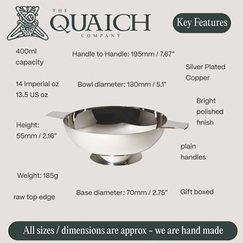 Silver Plated Plain 5" Quaich Silver Plated Plain 5" Quaich