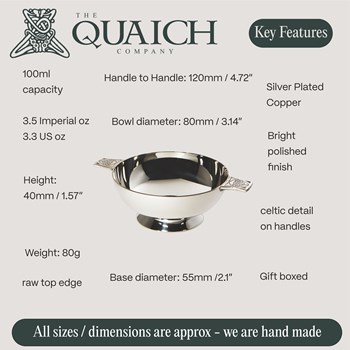 Small Silver Plated Celtic Quaich