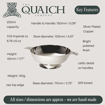 Silver Plated 4" Celtic Quaich Silver Plated 4" Celtic Quaich