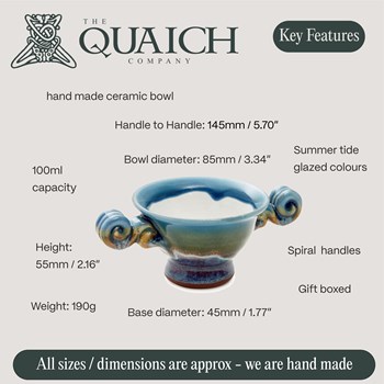 Summer Tide 3" Ceramic Quaich