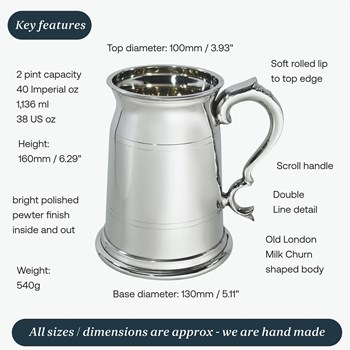 Old London Two Pint Pewter Tankard Old London Two Pint Pewter Tankard