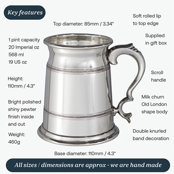 Old London One Pint Pewter Tankard