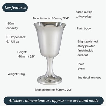 Large Pewter Bell Goblet