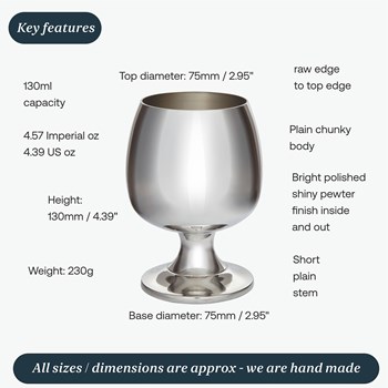 Pewter Brandy Goblet Pewter Brandy Goblet