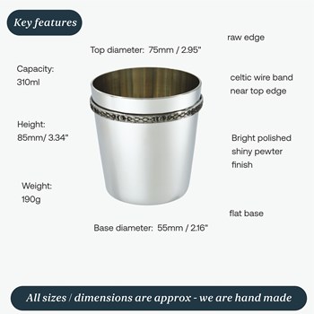 Celtic Band Pewter Tumbler Celtic Band Pewter Tumbler