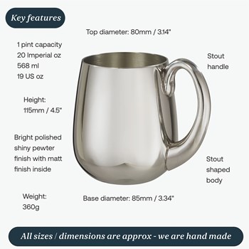 Stout One Pint Pewter Tankard Stout One Pint Pewter Tankard