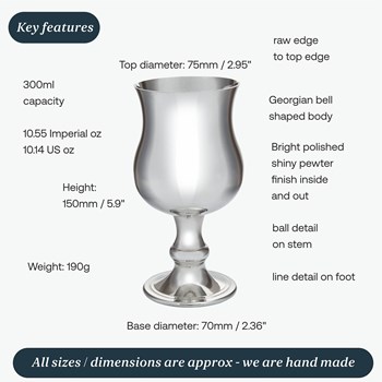 Large Georgian Pewter Goblet