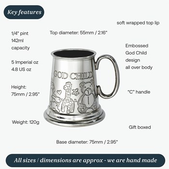 God Child Quarter Pint Pewter Baby Mug