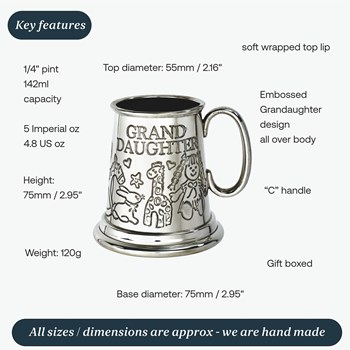 Grand Daughter Pewter Quarter Pint Baby Mug Grand Daughter Pewter Quarter Pint Baby Mug