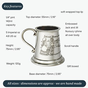 Jack And Jill Pewter Baby Quarter Pint Mug Jack And Jill Pewter Baby Quarter Pint Mug