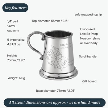 Little Bo Peep Quarter Pint Pewter Baby Mug Little Bo Peep Quarter Pint Pewter Baby Mug