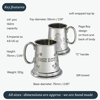 Page Boy Quarter Pint Pewter Baby Mug
