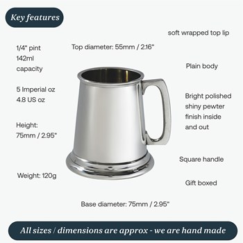 Plain Pewter Quarter Pint Baby Mug