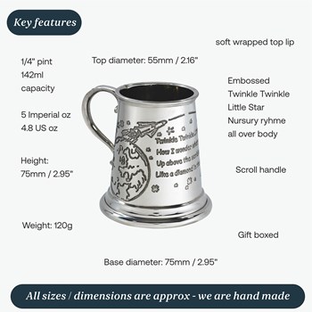 Twinkle Twinkle Little Star Pewter Baby Mug Twinkle Twinkle Little Star Pewter Baby Mug