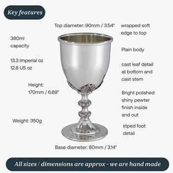 Dionysus large pewter goblet