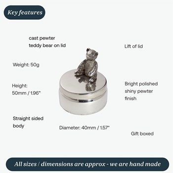 Teddy Pewter Trinket Box