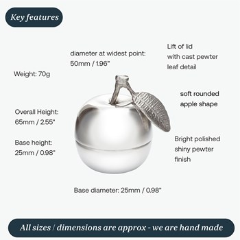 Apple Pewter Trinket Box Apple Pewter Trinket Box