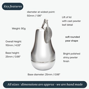 Pewter Pear Trinket Box