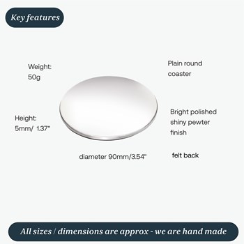 Plain Pewter Coaster Plain Pewter Coaster