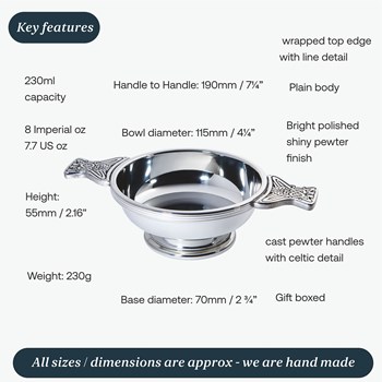 Large Pewter Quaich