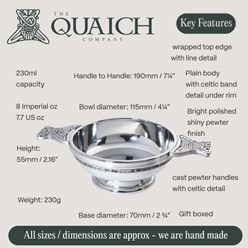 Celtic Band Large Pewter Quaich