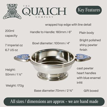 Blue Heart Of The Highlands Medium Quaich