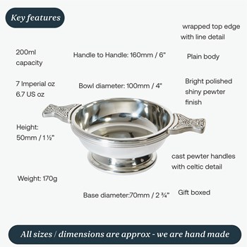 Medium Pewter Quaich