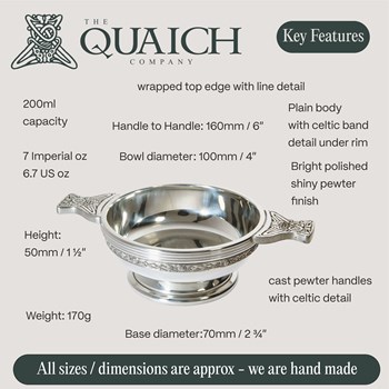 Celtic Band Medium Pewter Quaich Celtic Band Medium Pewter Quaich