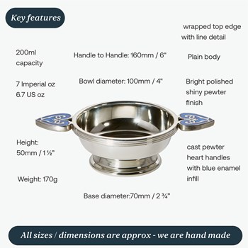 Medium Blue Heart Of The Highlands Quaich