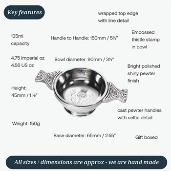 Small Thistle Pewter Quaich