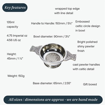 Small Celtic Circle Pewter Quaich