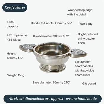 Small Baby Blue Heart Of The Highlands Quaich