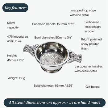 Small Kells Pewter Quaich