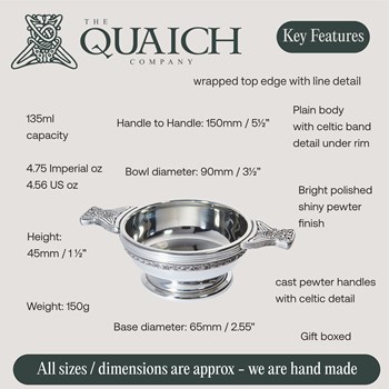 Celtic Band Standard Pewter Quaich Celtic Band Standard Pewter Quaich