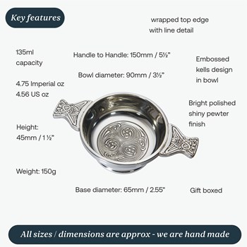 Standard Kells Pewter Quaich