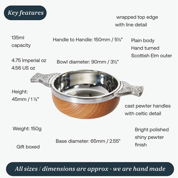 Standard Wood And Pewter Quaich