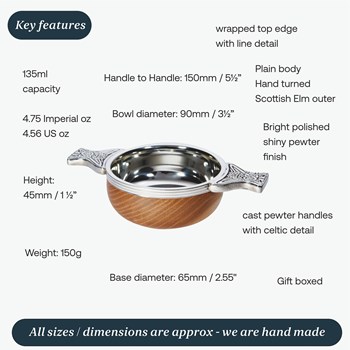 Small Wood And Pewter Quaich Small Wood And Pewter Quaich