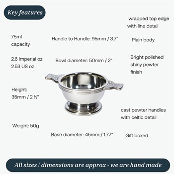 Extra Small Pewter Quaich