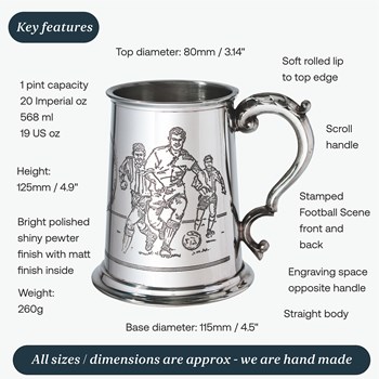 Football Scene One Pint Pewter Tankard