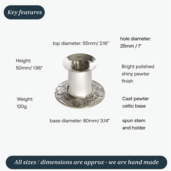 Small Celtic Pewter Candle Holder Small Celtic Pewter Candle Holder