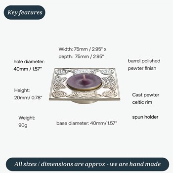 Square Celtic T-Lite Candle Holder