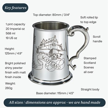 Scotland One Pint Pewter Tankard