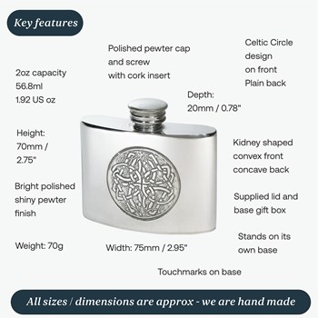 2oz Celtic Circle Kidney Flask